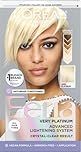 L’Oréal Paris Feria Advanced Lightening System Hair Bleach, Very Platinum, Includes Anti-Brass Nourishing Conditioner, 1 Hair Dye Kit (Packaging May Vary)