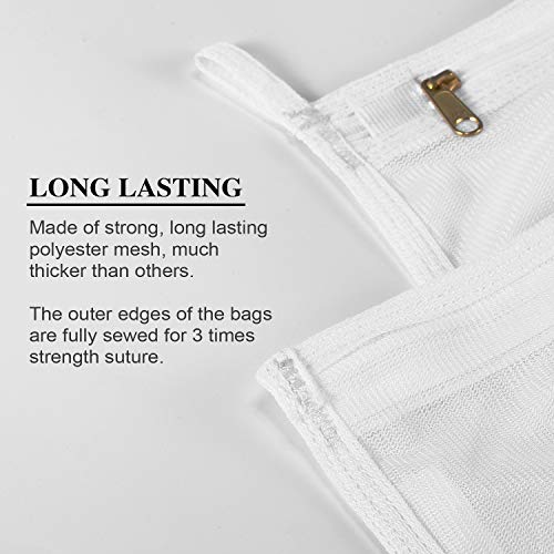 Reusable Mesh Laundry Bags, Delicates Garment Washing Bags for Travel/College, Durable Zipper Closure (2 Large 1 Medium) - Thumbnail 4