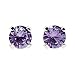 Tiny Birthstone Gemstone Post Stud Earrings in Sterling Silver | Multiple Color Choices & Sizes | Birthday Earrings for Women (3mm, June | Purple Alexandrite)