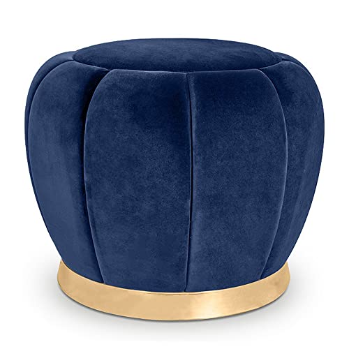 Tabouret pouf ottoman rembourré et banc à chaussures rond de 40 cm - 2