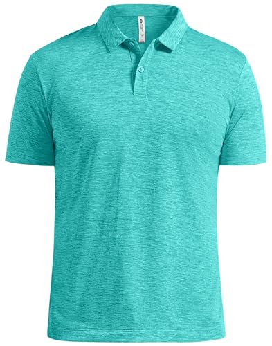 Pioneer Camp Mens Golf Polo Shirt Dry Fit UPF 50+ Performance Short Sleeve Polo with Soft Classic Collar for Work & Travel Green