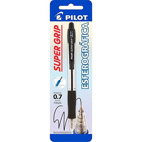 Caneta Esferográfica Super Grip Preta 0.7mm 1 UN Pilot