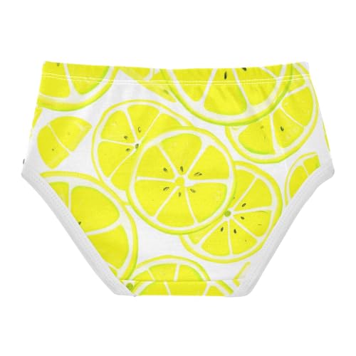 Painted Lemon Slices Yellow Toddler Girls Underwear 2t Cotton Panties for Girl Fancy Briefs Kids Undies2