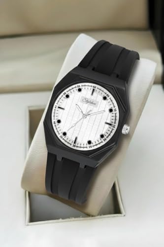 Image of styledose Minimalist dial Softest Adjustable Silicon Belt Quartz Analog Wrist Watch for Men