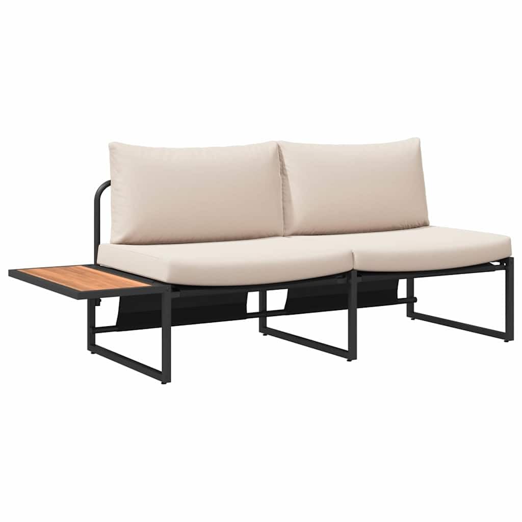 Sofa ogrodowa 200,5 x 70 x 85,5 cm, stalowa, odporna na warunki atmosferyczne, 2-osobowa, z poduszką, wytrzymała sofa outdoorowa na taras, balkon, meble ogrodowe do użytku na zewnątrz