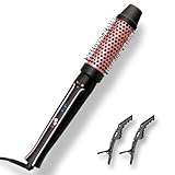 Asani 1.5' Heated Round Thermal Barrel Brush with Detachable Brush Head for Medium Curls, Loose Waves, and Volume - Travel-Friendly Dual Voltage (120-240V) - Straightening Brush for All Hair Types