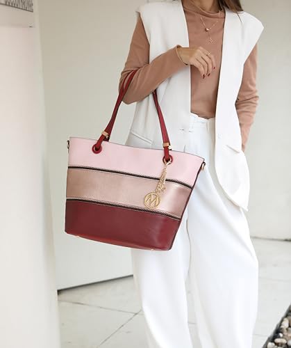 Bolso Tote para mujer con billetera a juego de cuero vegano miniatura 3