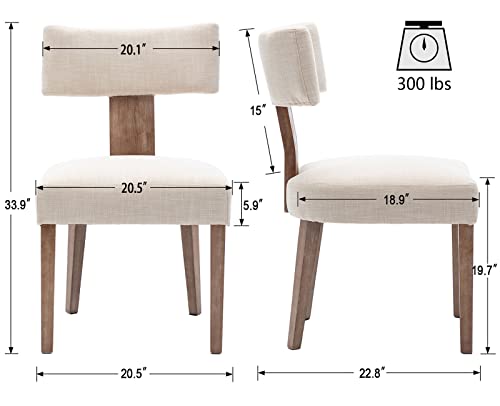 VESCASA-Upholstered-Farmhouse-Dining-Chairs-with-Wood-Legs-Mid-Century-Modern-Linen-Padded-Dining-Chairs-with-Curved-Open-Back-for-Dining-Room-Kitchen-Set-of-2-Beige VESCASA Upholstered Farmhouse Dining Chairs with Wood Legs Mid Century Modern Linen Padded Dining Chairs with Curved Open Back for Dining Room Kitchen Set of 2 Beige