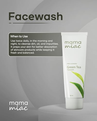 Image of MAMAMIAC Green Tea Deep Cleansing Face Wash - 100ml | For Bright & Clear Skin, Oil Control, Hydrating Cleanser