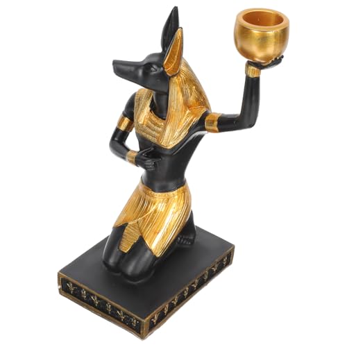 Statue décorative Anubis en résine noire avec porte-parfum réutilisable