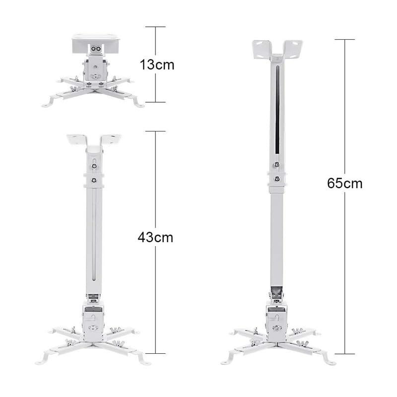 Image of Adjustable Projector Ceiling Mount Stand | 16 to 25 Inch (1-2 Feet) Extendable Bracket | Universal Tilt, Swivel & Rotate Wall /Ceiling Projector Mount | Heavy-Duty Frame