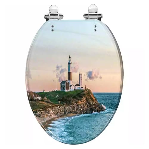 Unikicool Verdickter Toilettensitz Aus Harz,Langsam SchließEnder Toilettendeckel Im Badezimmer,Abnehmbarer Toilettensitz Kunstharz,Langlebig Und Stabil,Geeignet FüR Toiletten Vom Typ U/V/O