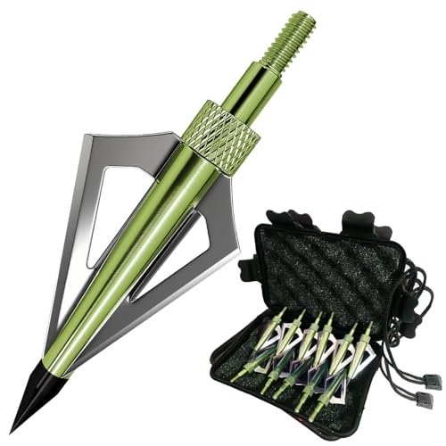 e5e10 12pcs Archery Broadheads 3 Fixed Steel Blade 125 Grain Hunting Arrowheads Fit for Compound Bow