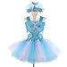 Produktbild Mädchen Prinzessin Meerjungfrau Kostüm Tutu Kleid mit Baumwollfutter & Seestern Stirnband für Fasching Kinder, violett