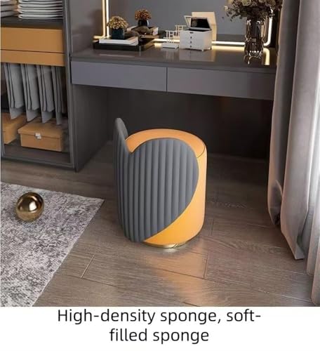 Tabouret de maquillage jaune robuste avec structure en fer durable