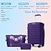 LARVENDER Luggage Sets 3 Piece with Duffel Bag Hardside PP Carry On Suitcase with 360° Spinner Wheels TSA Lock Luggage Sets for Women, Grape Purple