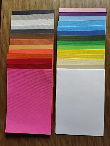 Image of BRUSTRO Elle Erre Coloured Card Stock Craft Paper A6 Size, 220 GSM Assorted Colour, Pack of 20 Shades (Both Bright & Soft Mixed) X 5 Sheets (Total 100 Sheets)