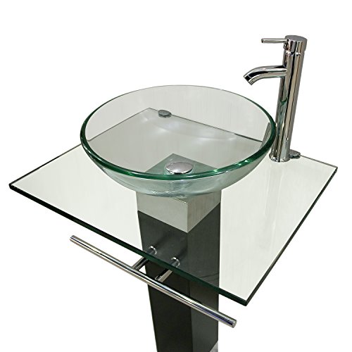 23 Inch Modern Bathroom Vanities Tempred Glass Design Vessel Sink #TOP3