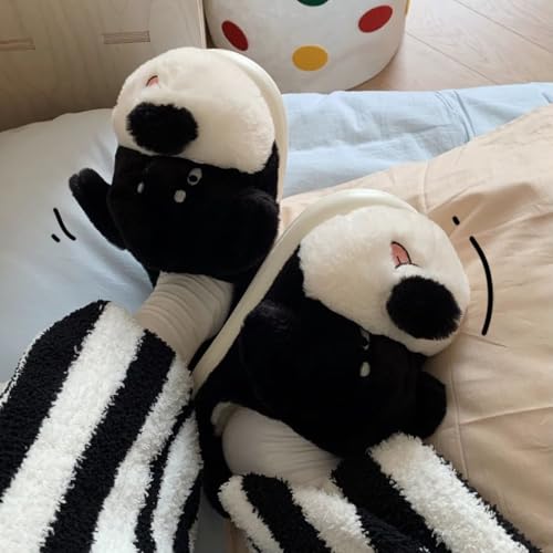 Cute Dog Animal Funny Fuzzy Plush Slippers for Women Men,Novelty Cozy Warm Comfy Puppy Memory Foam Slip on Home Shoes Indoor and Outdoor4