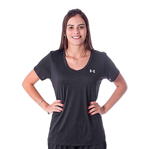 Camiseta de Treino Feminina Tech Short Sleeve V Neck Under Armour Camiseta de Treino Feminina Under