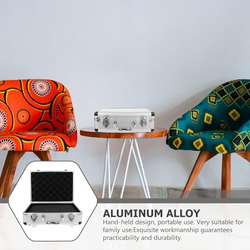 12.5in Silver Aluminum Briefcase with Lock, Aluminum Briefcase for Men or Women, Metal Hard Case with Foam for Travelers Luggage Craftsman Travel Cash (12.5x9x4.3 Inch) 6