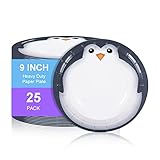 Disposable Round Paper Plates, Biodegradable Eco Friendly Material Picnic Birthday Party Dinnerware,