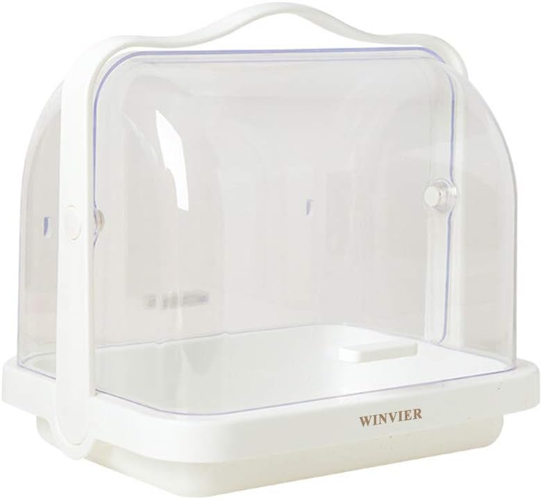 WINVIER Lightweight and Sturdy Plastic Rectangular Bread Boxes with Portable Handle