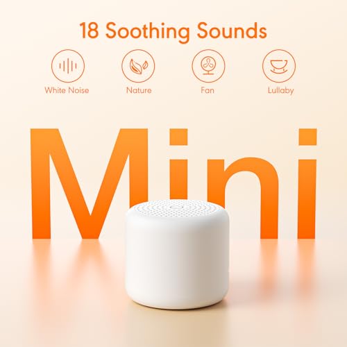 White Noise Sound Machine, Portable White Noise Machine for Sleeping with 18 Soothing Sounds, Timer & Memory Function, for Baby Adults, Travel, Office, Hotel Privacy (Mini)