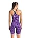 ARENA Powerskin Carbon Air2 Kneeskin Closed Back Women's Racing Swimsuit Limited Edition Full Body Short Leg One Piece Athletic Tech Suit, Leopard Print Violet, US Size 24