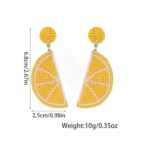 Fruit Earrings for Women Cute Orange Lemon Beaded Earring Handmade Beaded Fruit Drop Dangle Earring Boho Summer Beach Jewelry2