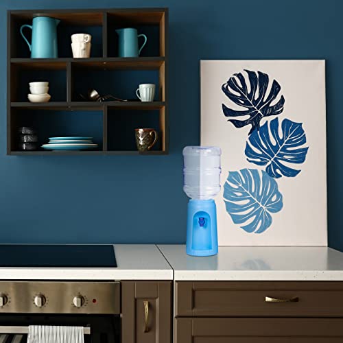 Relaxdays Wasserspender mit Tank & Zapfhahn, Tisch Trinkwasserspender Büro, 4,5 l, Kunststoff, H x D: 47,5 x 17 cm, blau, 1 Stück 10027938_45