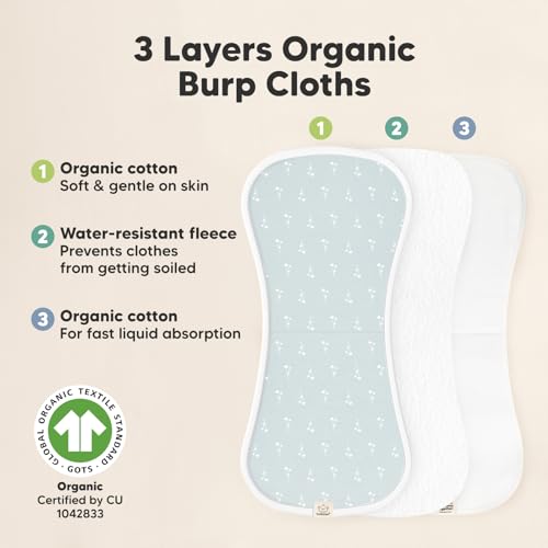 KeaBabies Burp Cloths for Baby Boys and Girls - 5-Pack Ultra Absorbent Burping Cloth, B urp Clothes,Newborn Towel, Milk Spit Up Rags, Burpy Cloth Bib for Unisex, Boy,Girl,Burping Rags4