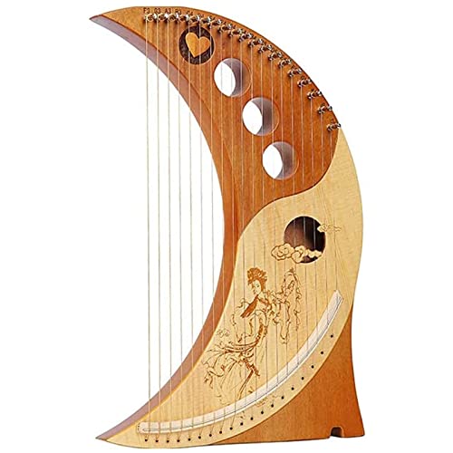 Arpa De Lira De 19 Cuerdas, Instrumento De Arpa De Madera Con Cuerdas De Metal, Arpas De Madera De La...