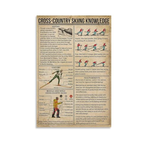 Cross-country Skiing Knowledge Posters, Introduction to Origins, Benefits of Skiing,