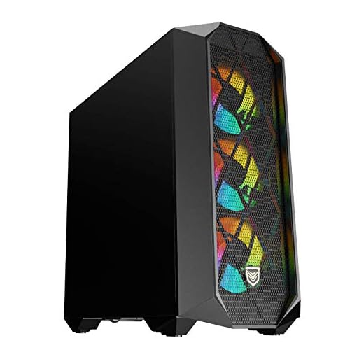 Nfortec Synistra Black Torre Gaming ATX 3.0 RGB con Frontal Mallado, más de 20 Modos de iluminación e Instalación en Formato Vertical - Color Negro