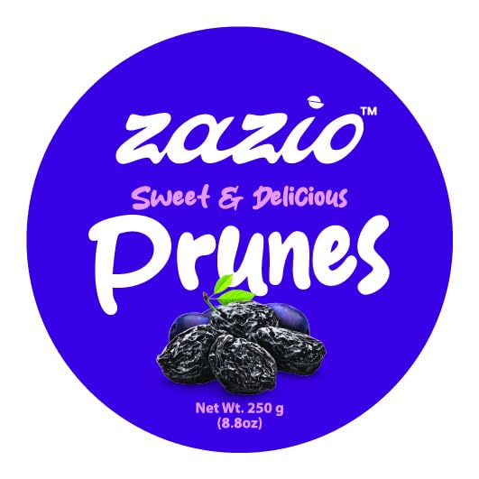 Image of Zazio Dried Prunes | RICH, SWEET & NATURALLY WHOLESOME PLUMS | Antioxidant Rich, Super Food, Dried Prunes, Pitted Prune | 250gm (Pack of 1)