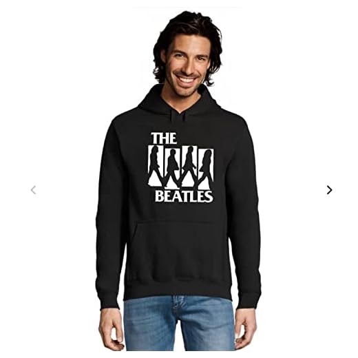 RadioStream Sudadera con Capucha The Beatles (as4, Alpha, x_l, Regular, Regular, 1 Negro, XL)