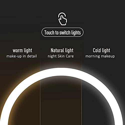 HFZY LED Make-up Spiegel Verstelbare Helderheid Touch Control Desktop Cosmetische Spiegels Draagbare 360 ° Rotatie… - Image 6