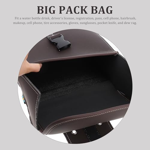 Bolsa lateral de herramientas para motocicleta impermeable de cuero, alforja de gran capacidad para hombres, bolsa de almacenamiento para horquilla compatible con motocicletas y accesorios para deportes de motor miniatura 5