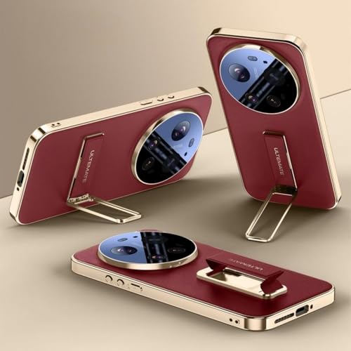 Coque Xiaomi 17 Ultra en cuir avec étui, support rotatif et dragonne intégrée protège-choc