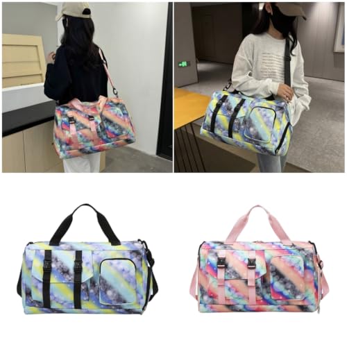 Bolsa de gimnasio moderna rosa degradado de 27x22x45cm con capacidad ampliada 2