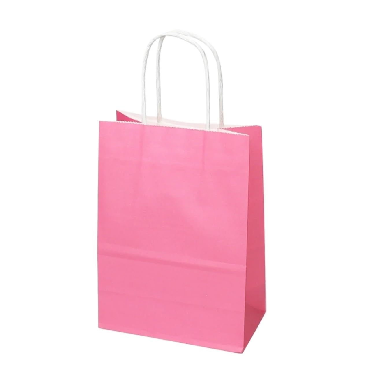 Bolsas de papel multifunción colores suaves con asas, 20 unidades, for regalo festival, compras, embalaje kraft para Envolver Regalos(Red pink,21x27x11cm)