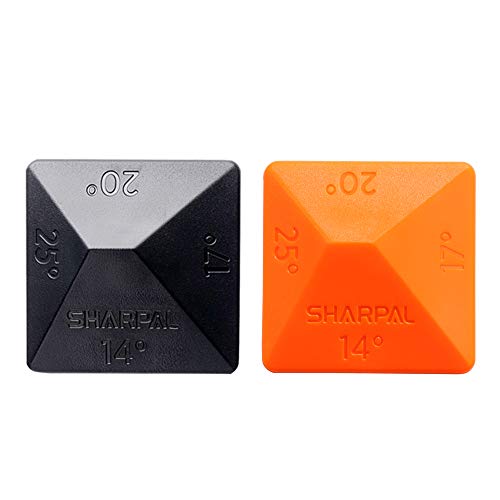 Comparison: Best Angle For Sharpening Knives 3 SHARPAL 196N ANGLE PYRAMID Whetstone Knife Blade Sharpener Sharpening Stone Angle Guide 2-Pack, 4 Universal Angles-14°, 17°, 20°, 25°
