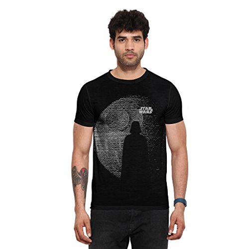 Image of Star Wars Mens Polyester Printed Round Neck Short Sleeves Tshirt - Black (STWR0061)