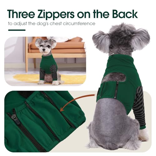 Image of Kuoser Dog Recovery Suit for Front Legs, Elbow Protector and Joint Sleeve - Prevent Licking Wound, Cone Alternative - Green M