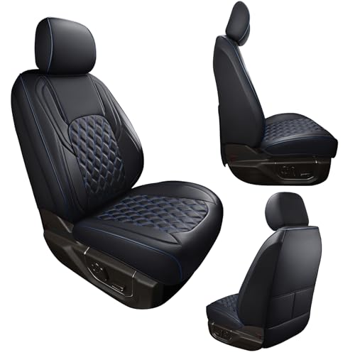 Image of Huidasource Front Seat Covers Fit for Toyota Tacoma 2016 2017 2018 2019 2020 2021 2022 2023, Tacoma Full Wrap Seat Cover, Waterproof Automotive Car Seat Covers, Black&Blue