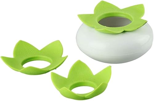 Miniatura 6 de Paquete de 2 organizadores de hisopos de algodón con diseño de flor de loto, soporte de brotes de algodón Q-Tips para palillos de dientes