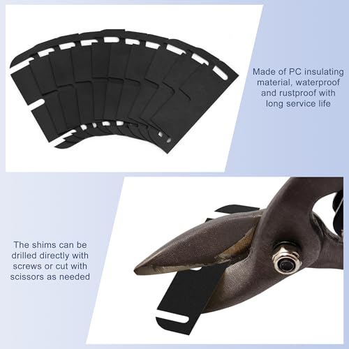 Image of 10 Pack Door Hinge Shims, 4 Inch Lenth 0.040 Inch Thickness Hardware for Door Hinge Repair Kit (3hole)