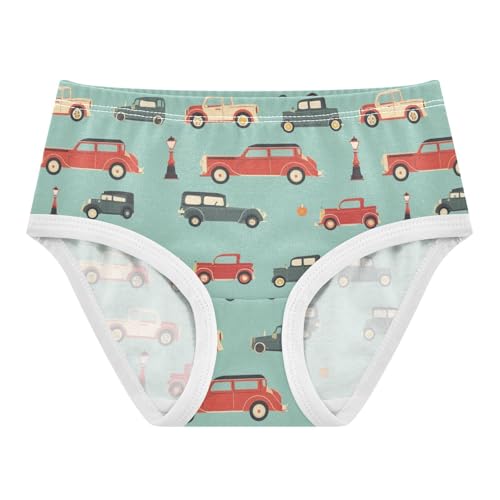 Wusikd Vintage Cars Girls' Underwear Cotton Girls Briefs Soft Toddler Underwear 2T