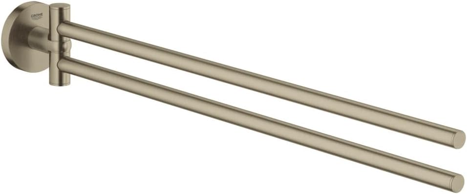 GROHE 40371001 Essentials Double Towel Bar, 18-Inch, Starlight Chrome